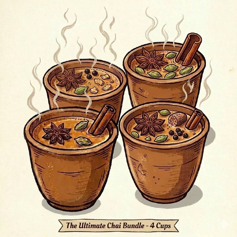 The Ultimate Chai Bundle — four cups of masala chai